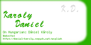 karoly daniel business card